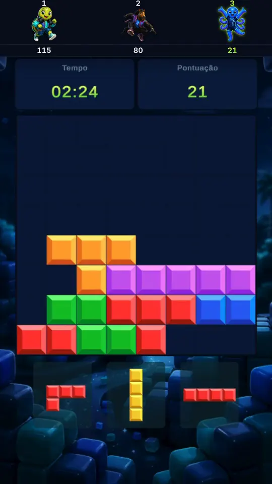 Tela de uma partida de Cubie no GameWin