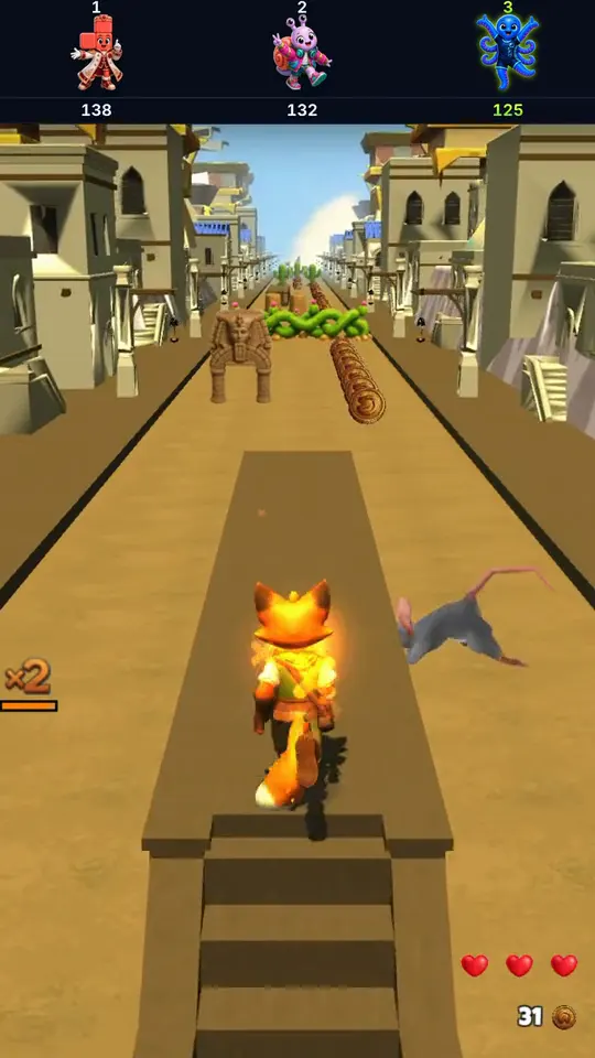 Tela de uma partida de Foxy no GameWin